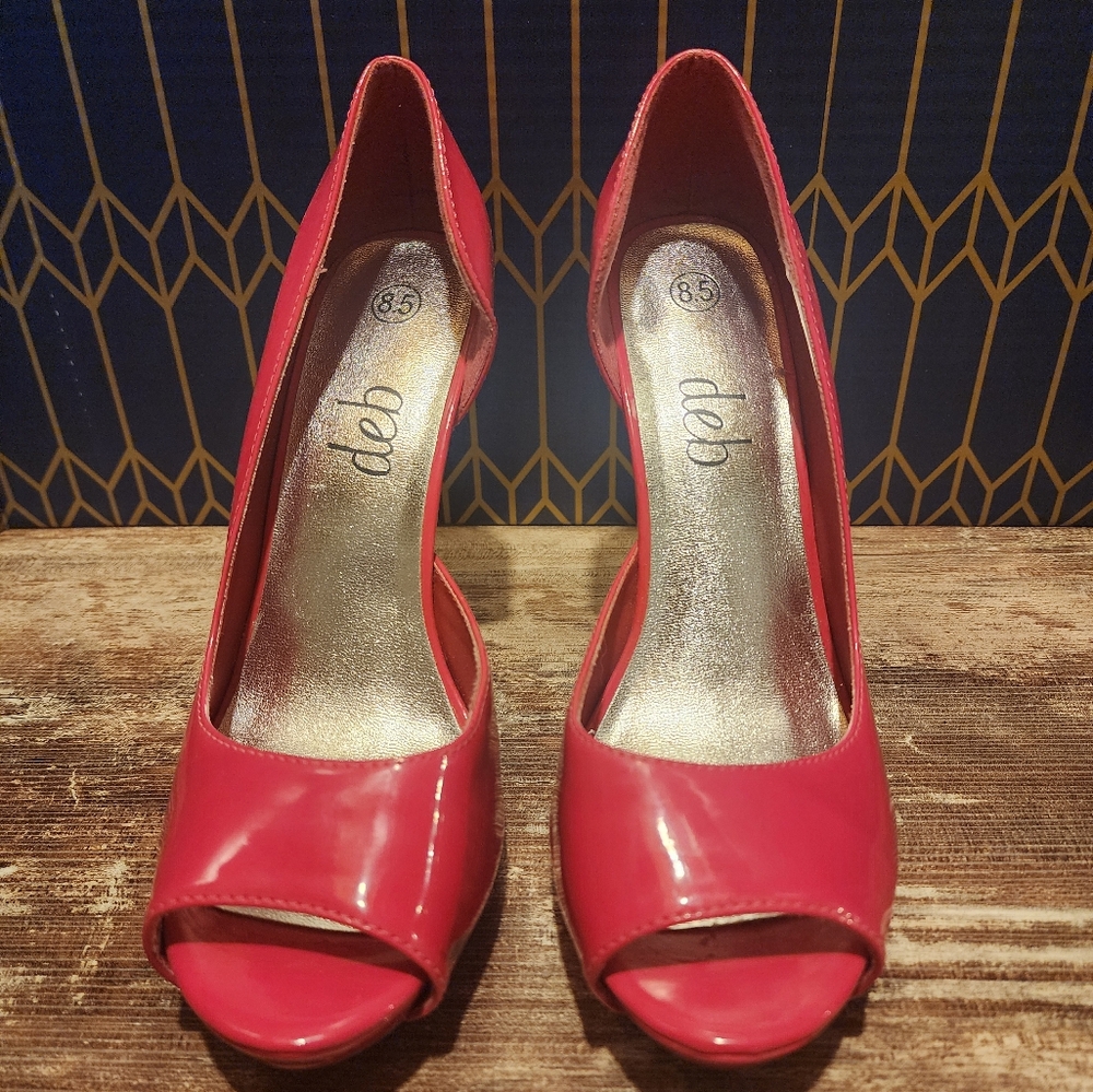 Hot Pink Deb Peep Toe Heels